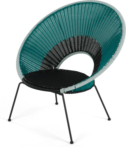 Yuri Garden Lounge Chair, Multi Woven Blue