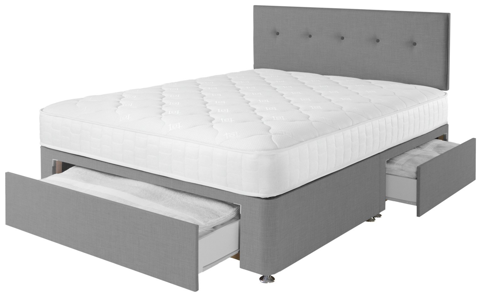 Argos Home Dalham Memory 3 Drawer Small Double Divan - Grey