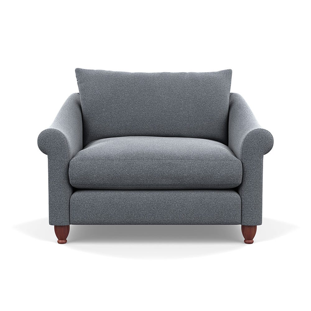 Heal's Devon Loveseat Boucle Steel Walnut Stained Feet