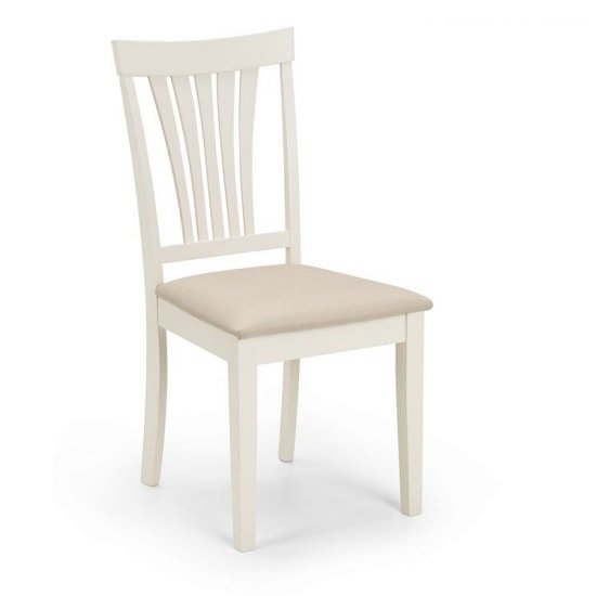 Cameo Dining Chair In Taupe Linen Effect Seat With Ivory Finish