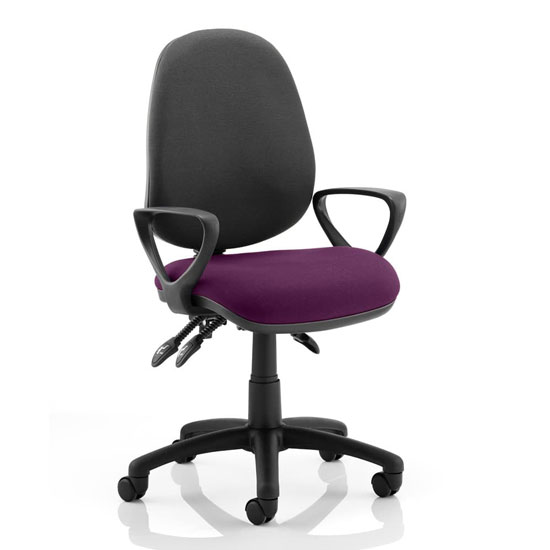 Luna III Office Chair With Tansy Purple Seat Loop Arms