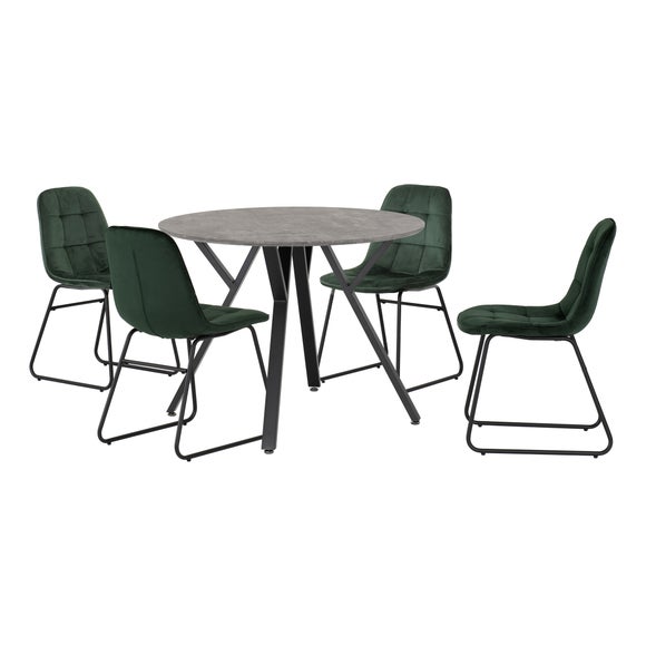 Athens 4 Seater Round Dining Table with 4 Lukas Chairs