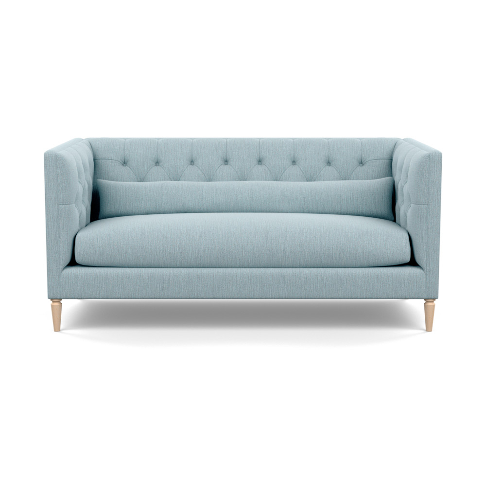 Heal's Balmoral 3 Seater Sofa Smart Linen Mix Duck Egg Natural Feet