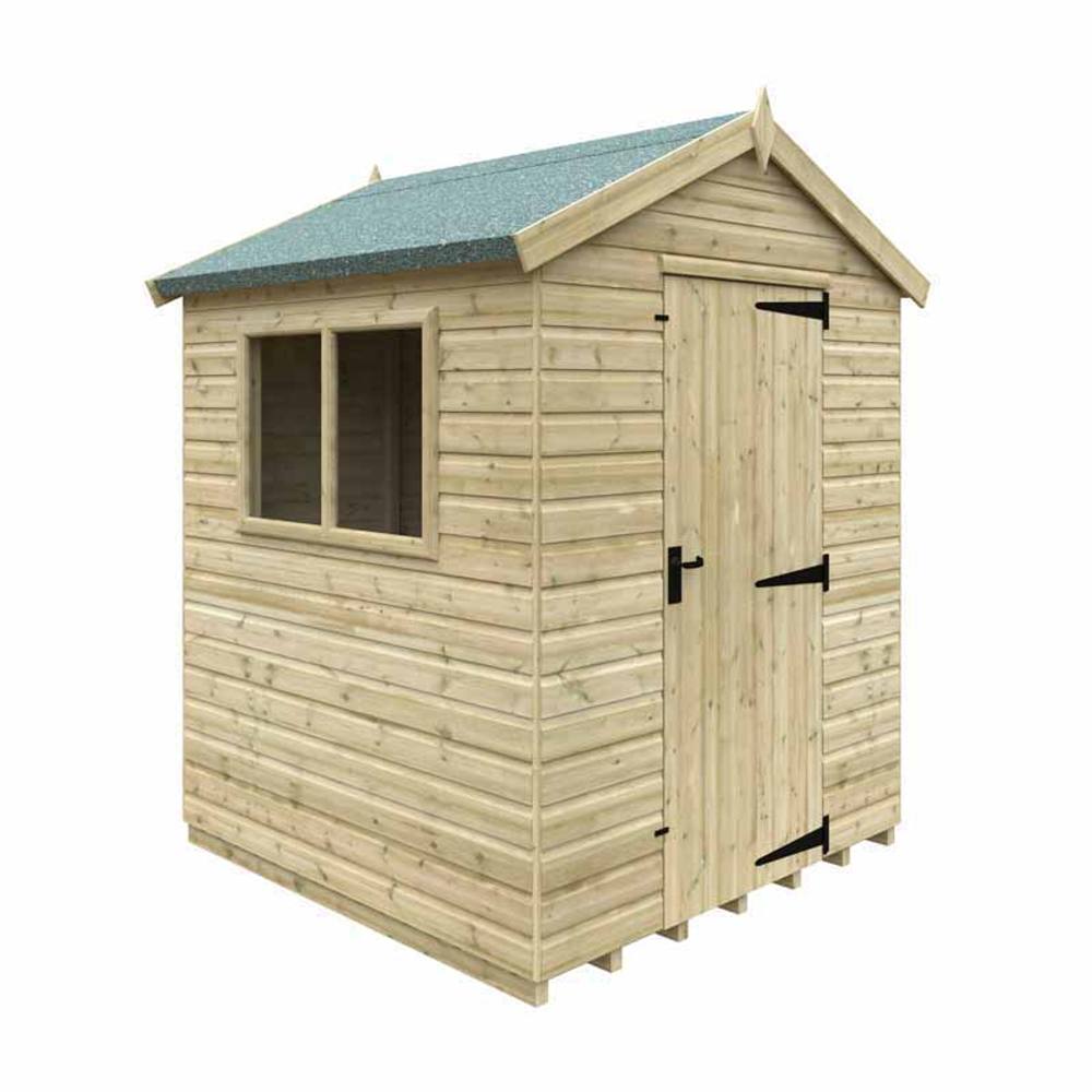 Buttercup Farm 6 x 6 Feet Apex Premier 16mm Shed - Solid Wood/Softwood/Pine in Natural