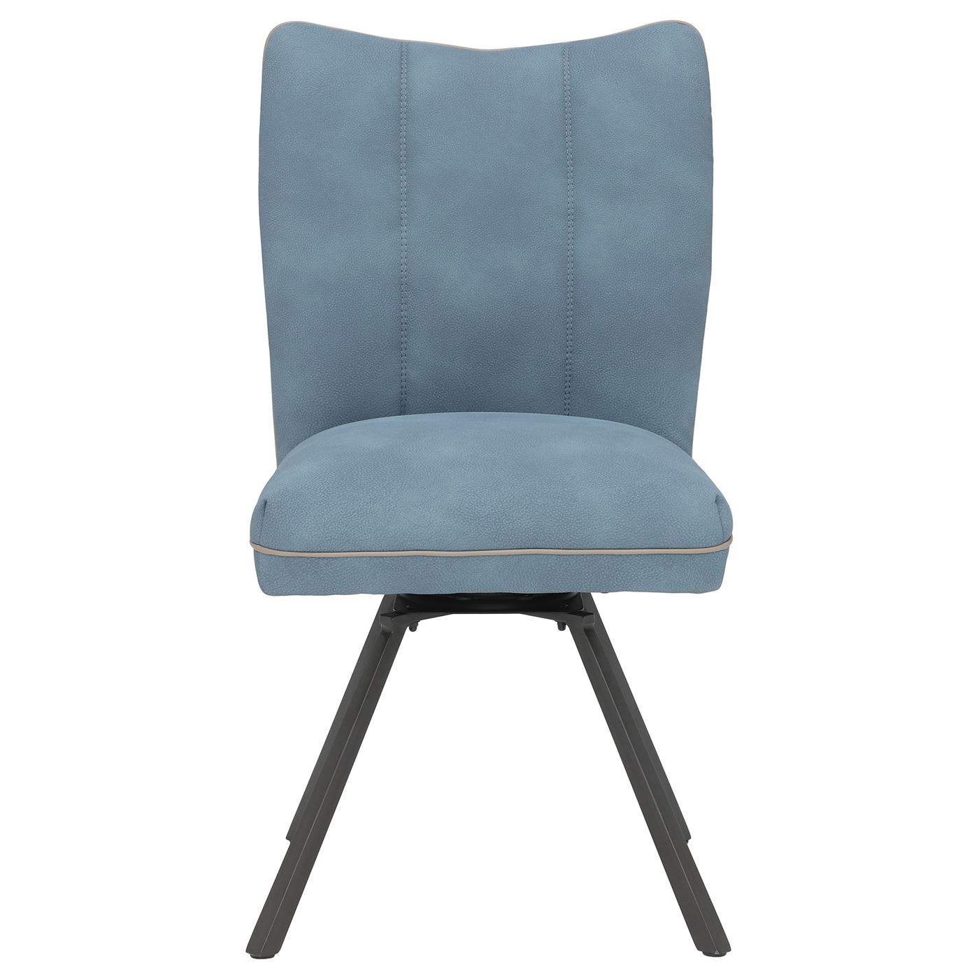 Bridgford Striped Dining Chair - Blue - Suede - W49 x D63.5 x H89.5cm - Barker & Stonehouse