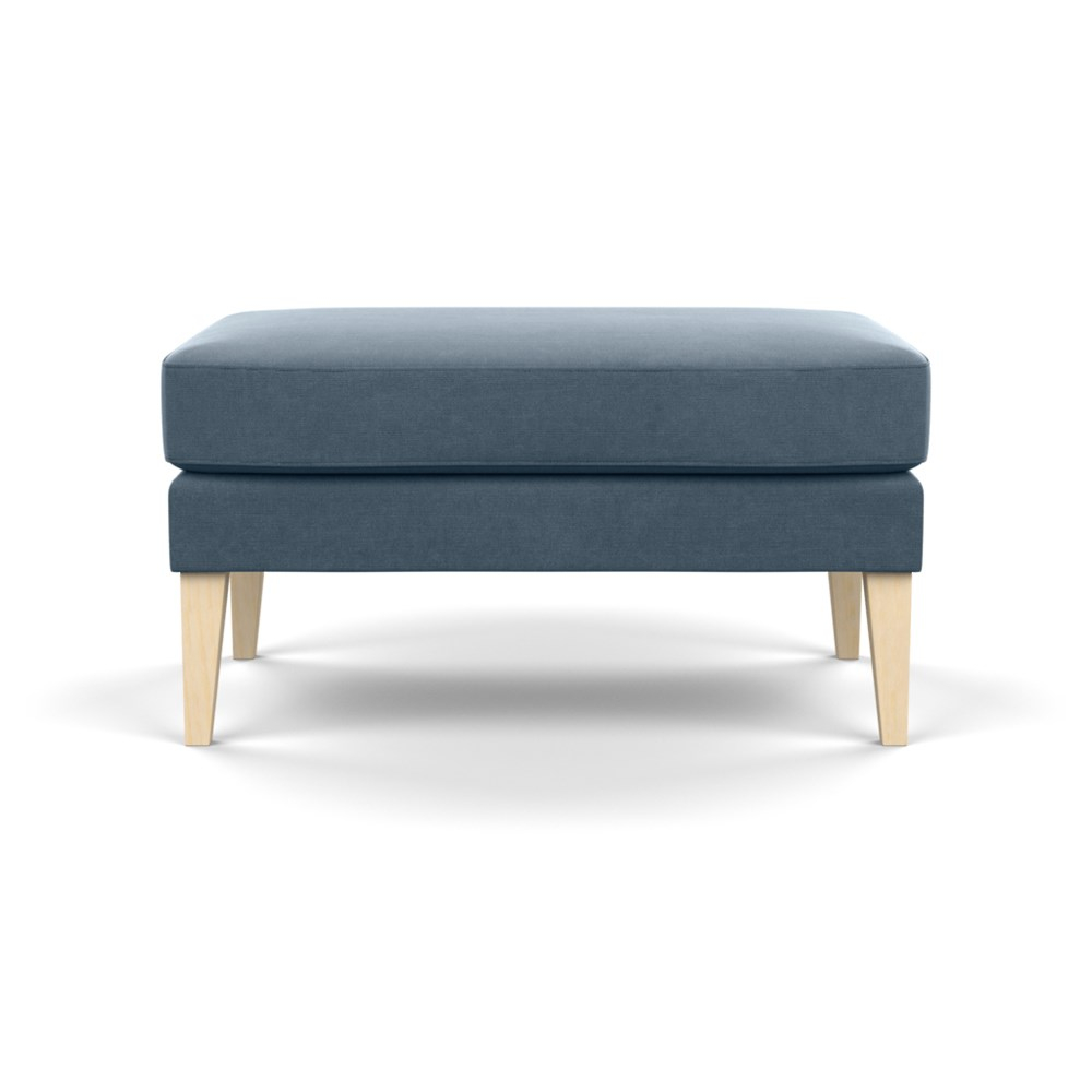 Heal's Richmond Ottoman Capelo Linen-Cotton Mineral Natural Ash Feet