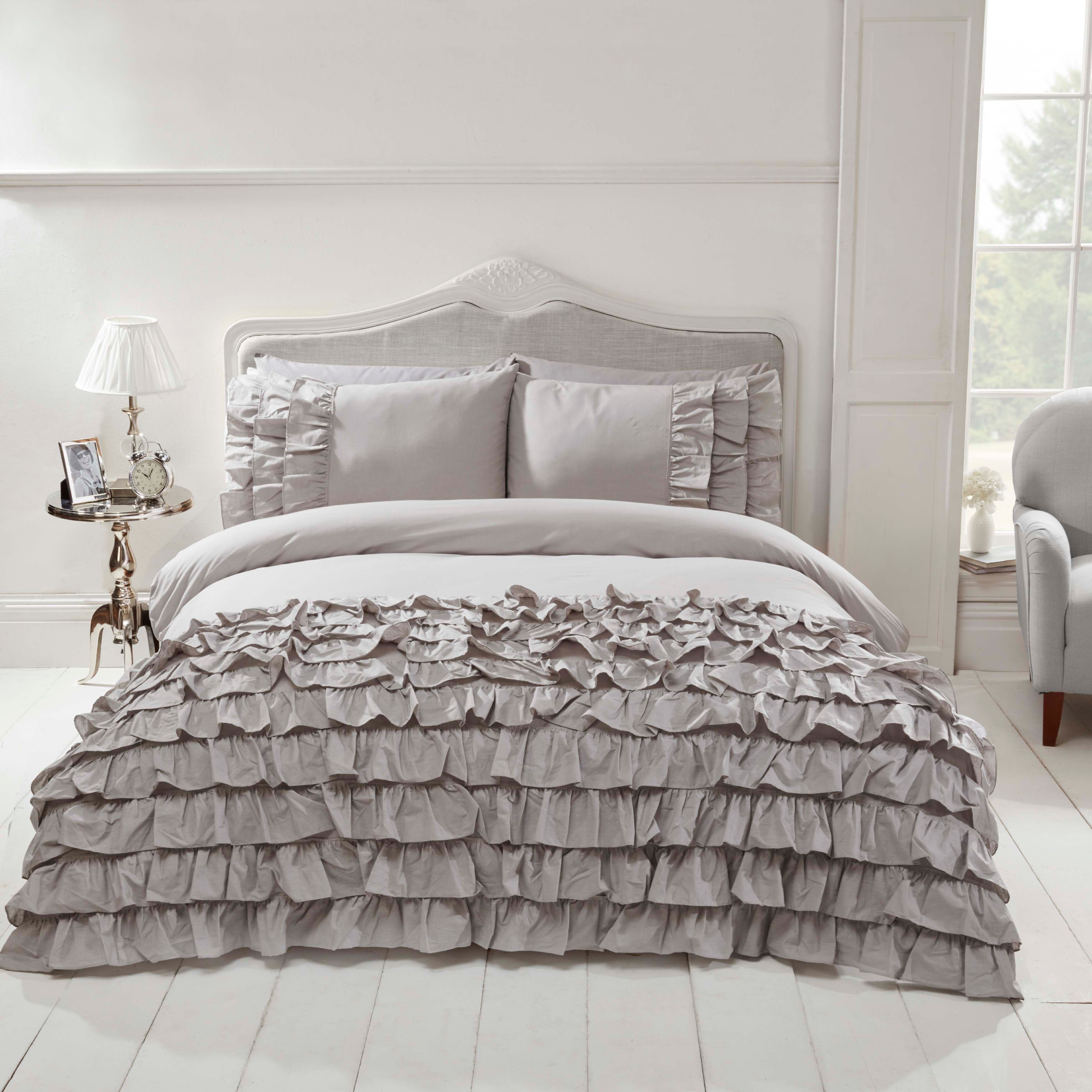 Rapport Home Flamenco Polycotton Duvet Cover Set With Pillowcase in Grey