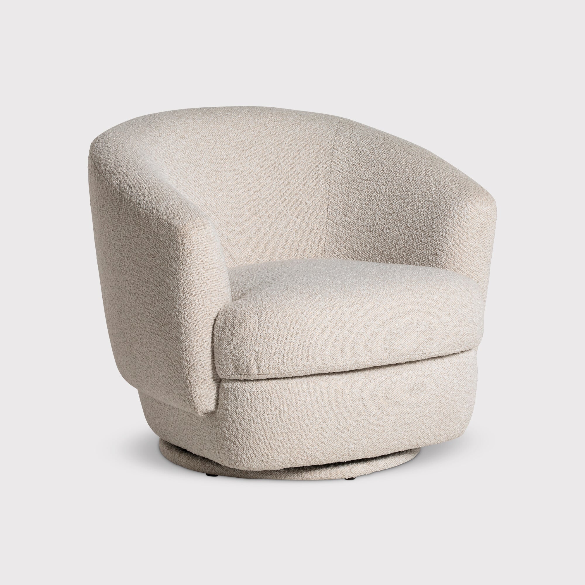 Arman Swivel Armchair, Neutral Boucle | Barker & Stonehouse