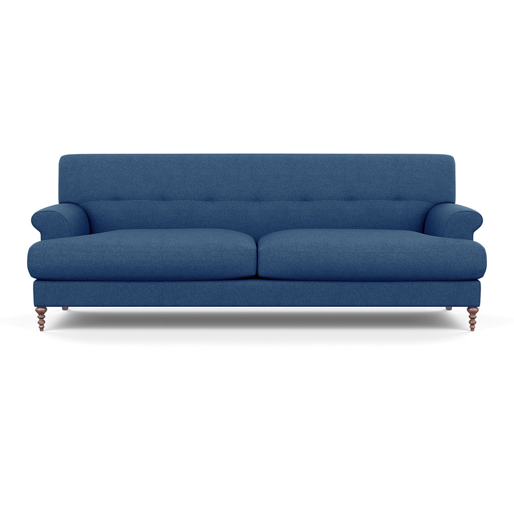 SCP Oscar 3 Seater Formal Sofa Linara Indigo Walnut Feet