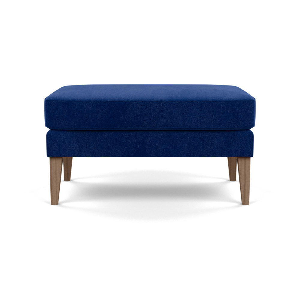 Heal's Richmond Ottoman Smart Luxe Velvet Azure Tinted Ash Feet