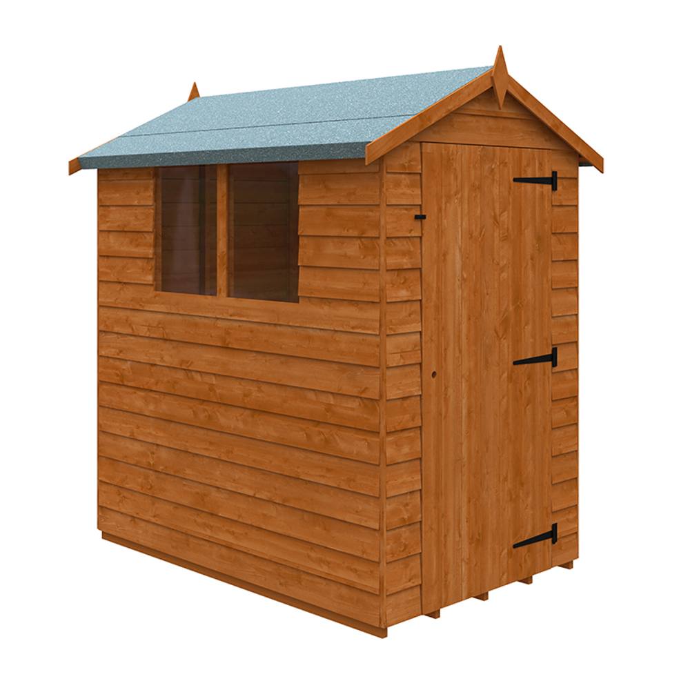 Buttercup Farm 6 x 4 Feet Budget Apex 9mm Shed - Solid Wood/Softwood/Pine in Burnt Orange