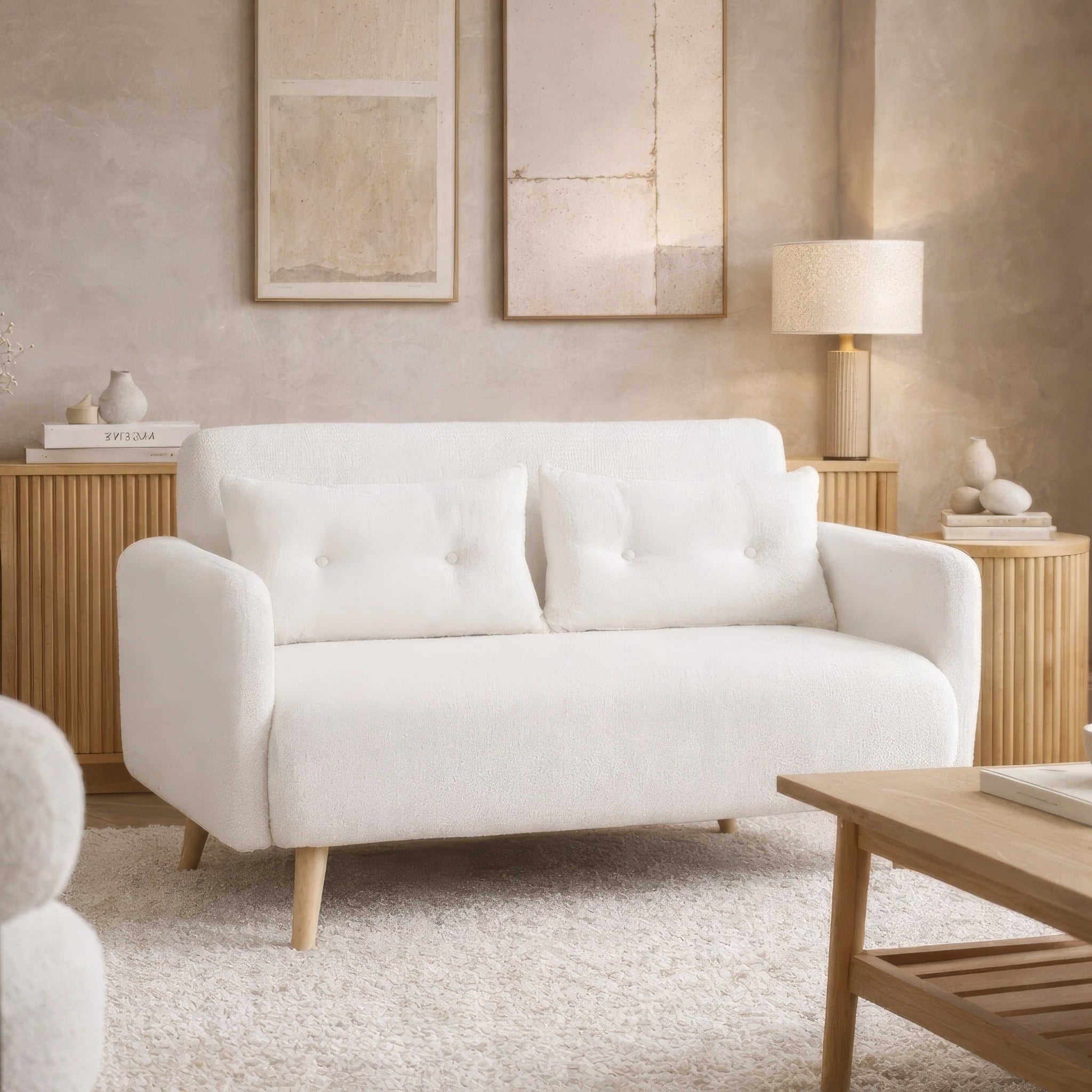 Roxy - 2-Seater - Sofa Bed - White - Fabric