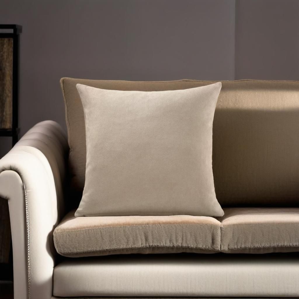 Luxury Living Velvet Chenille Cushion in Taupe