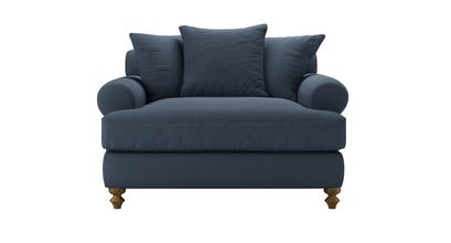 Teddy Loveseat Sofabed in Midnight Blue Brushed Linen Cotton - sofa.com