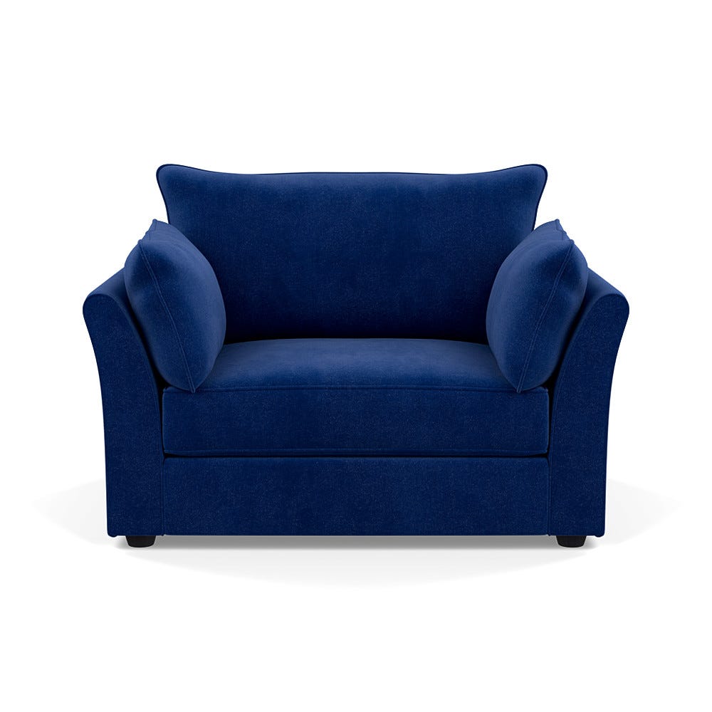 Heal's Tailor Loveseat Smart Luxe Velvet Azure Black Beech Feet