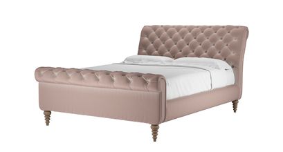 Knightsbridge King Bed in Orchid Cotton Matt Velvet - sofa.com