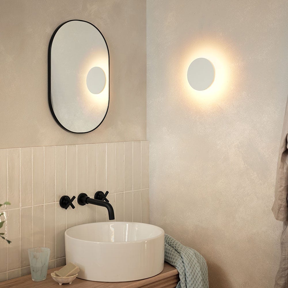 Heal's LED Outdoor or Bathroom Wall Light Circle White 4