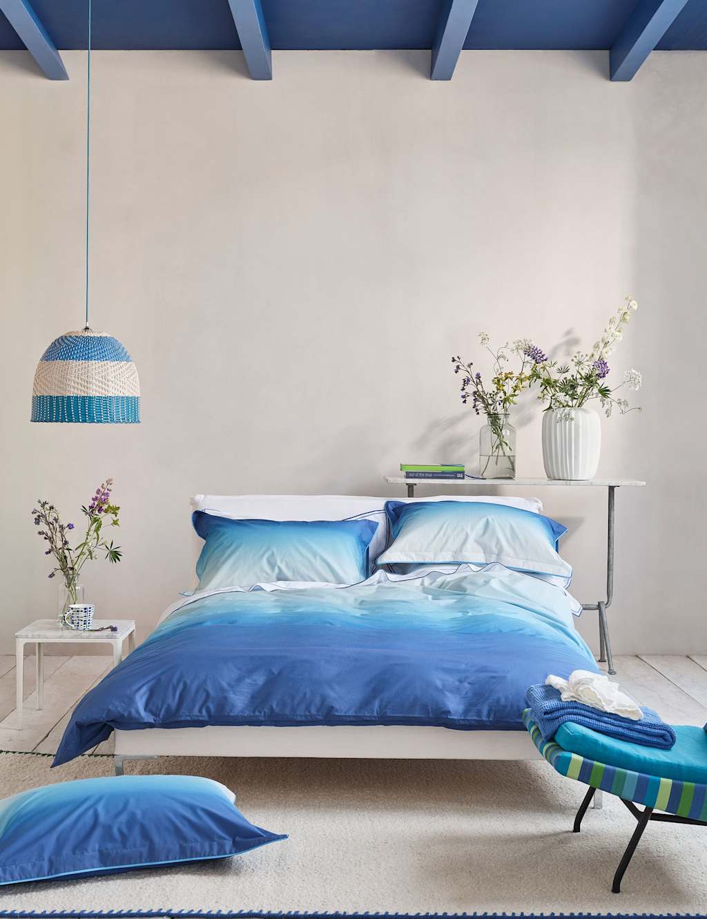 Designers Guild Pure Cotton Savoie Bedding Set Blue Mix