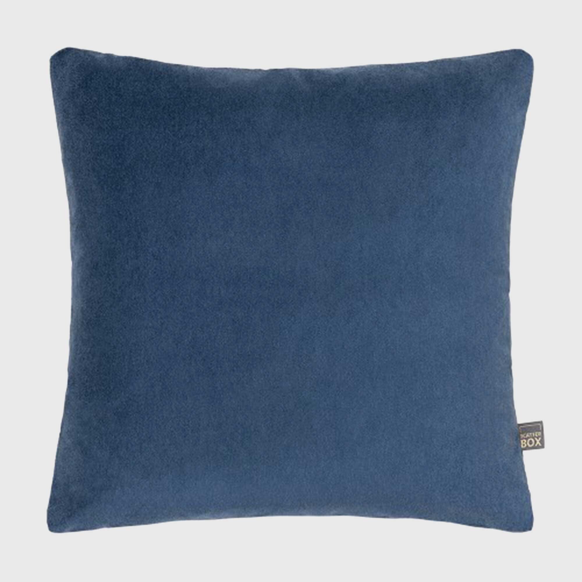 Plush Blue Velvet Cushion, Square | Barker & Stonehouse
