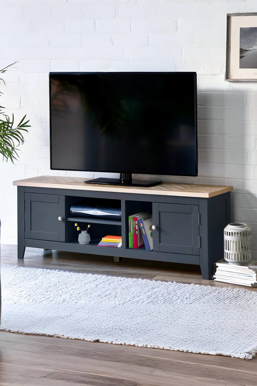 Julian Bowen Bordeaux TV Unit in Dark Grey