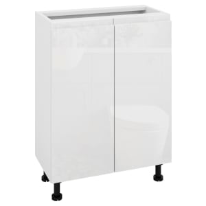 Wickes Lakemoor Gloss White Slimline Depth Base Unit - 600mm
