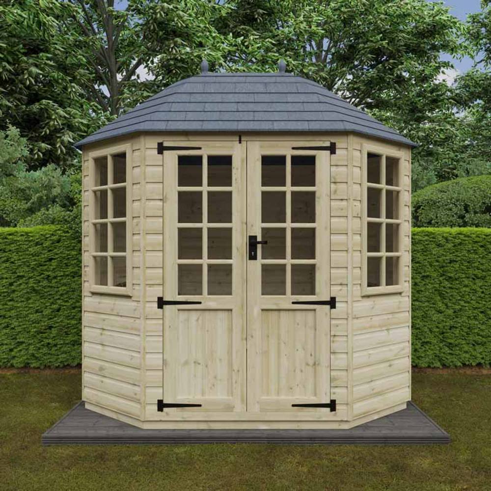 Buttercup Farm 8 x 6 Feet Tanalised Octagonal 16mm Shed - Solid Wood/Softwood/Pine in Natural 3