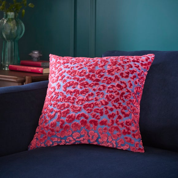 Velvet Leopard Print Square Cushion