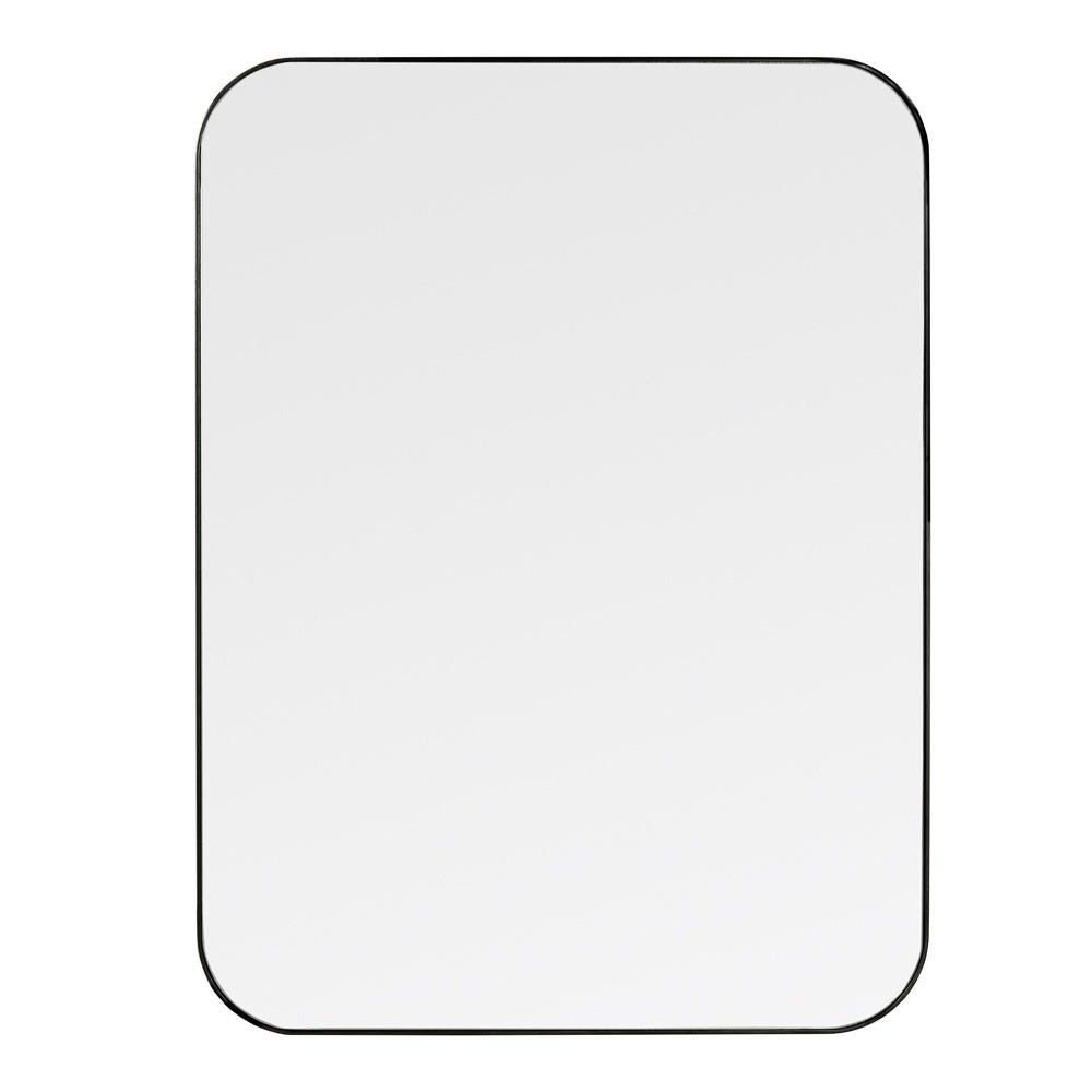 Heal's Fine Edge Mirror Rectangle Curved Black 100x75cm 3