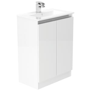Newland White Slimline Basin Floorstanding Unit - 600mm