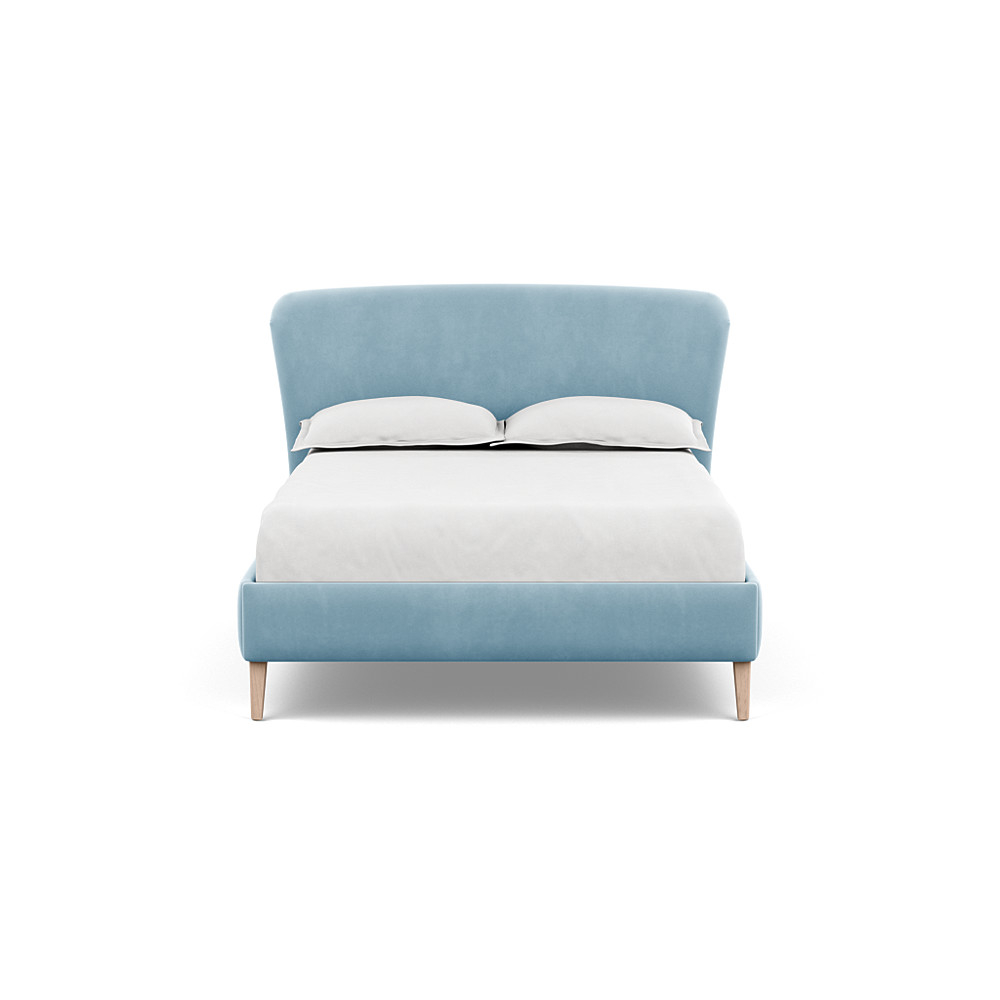 Heal's Darcey Bed Double Varese Velvet Sky Natural Feet