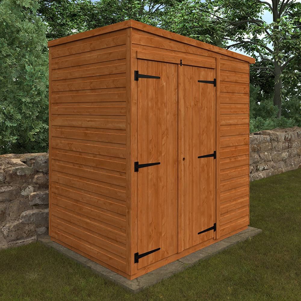 Buttercup Farm 4x6 Flex Pent Double Door Windowless 12mm Flex - L123.8xW175xH203 cm in Burnt Orange 2