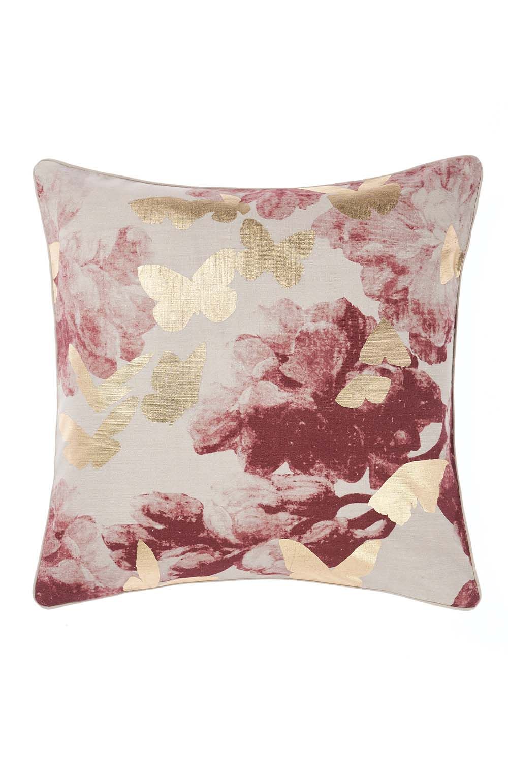 Linen House Floraine Botanical Cushion in Dusty Pink