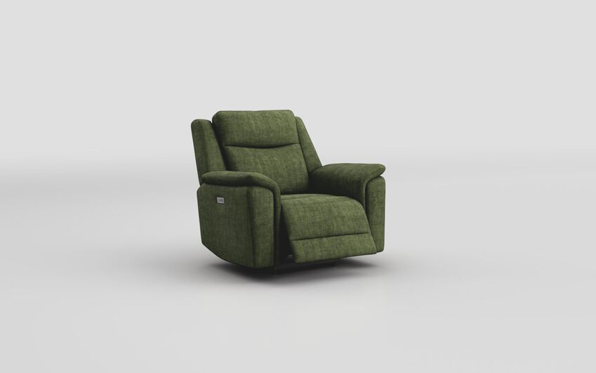 Green Fabric Savio Power Recliner Chair