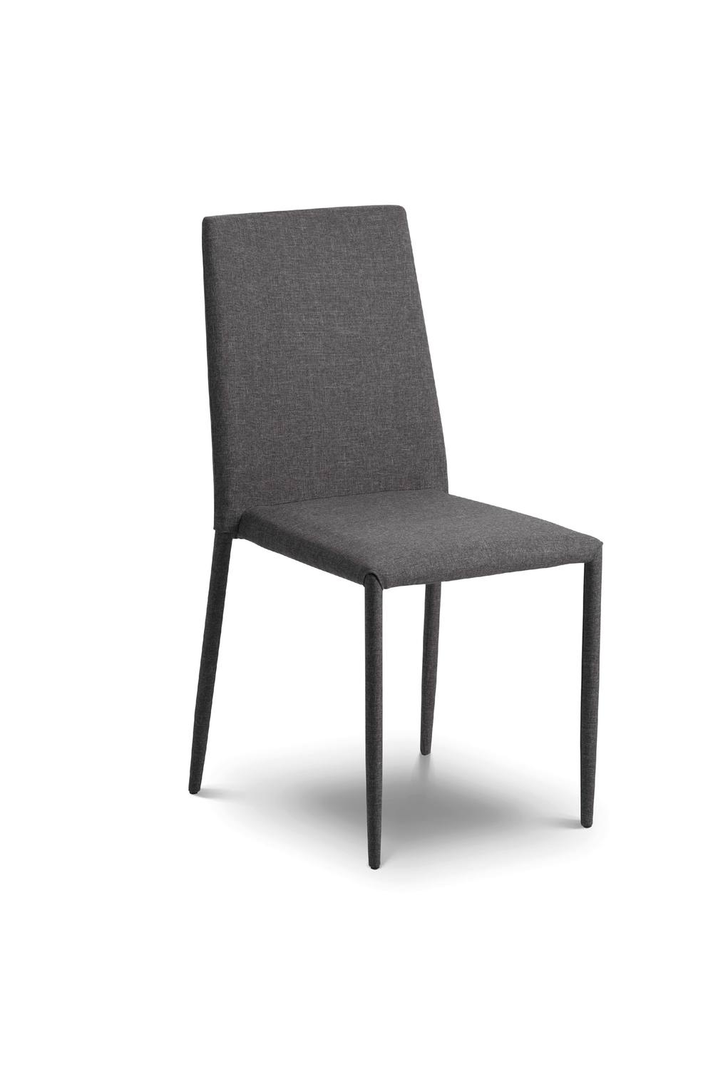 Julian Bowen Jazz Fully Upholstered Stacking Dining Chair (Set of 4) in Grey 4