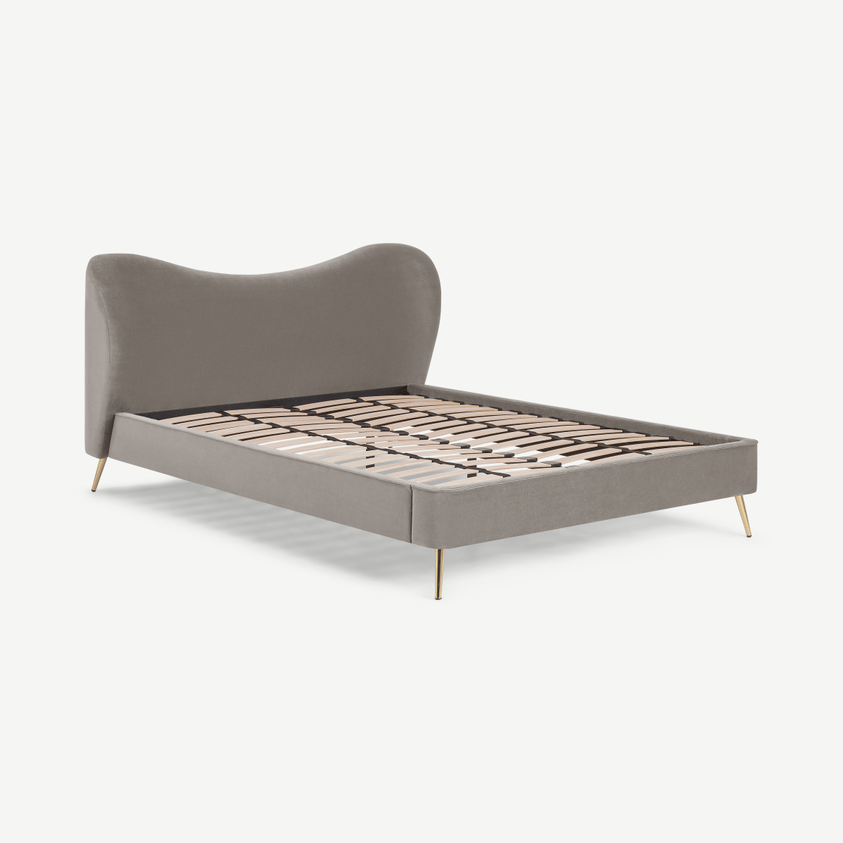 Kooper Double Bed, Alaska Grey Velvet