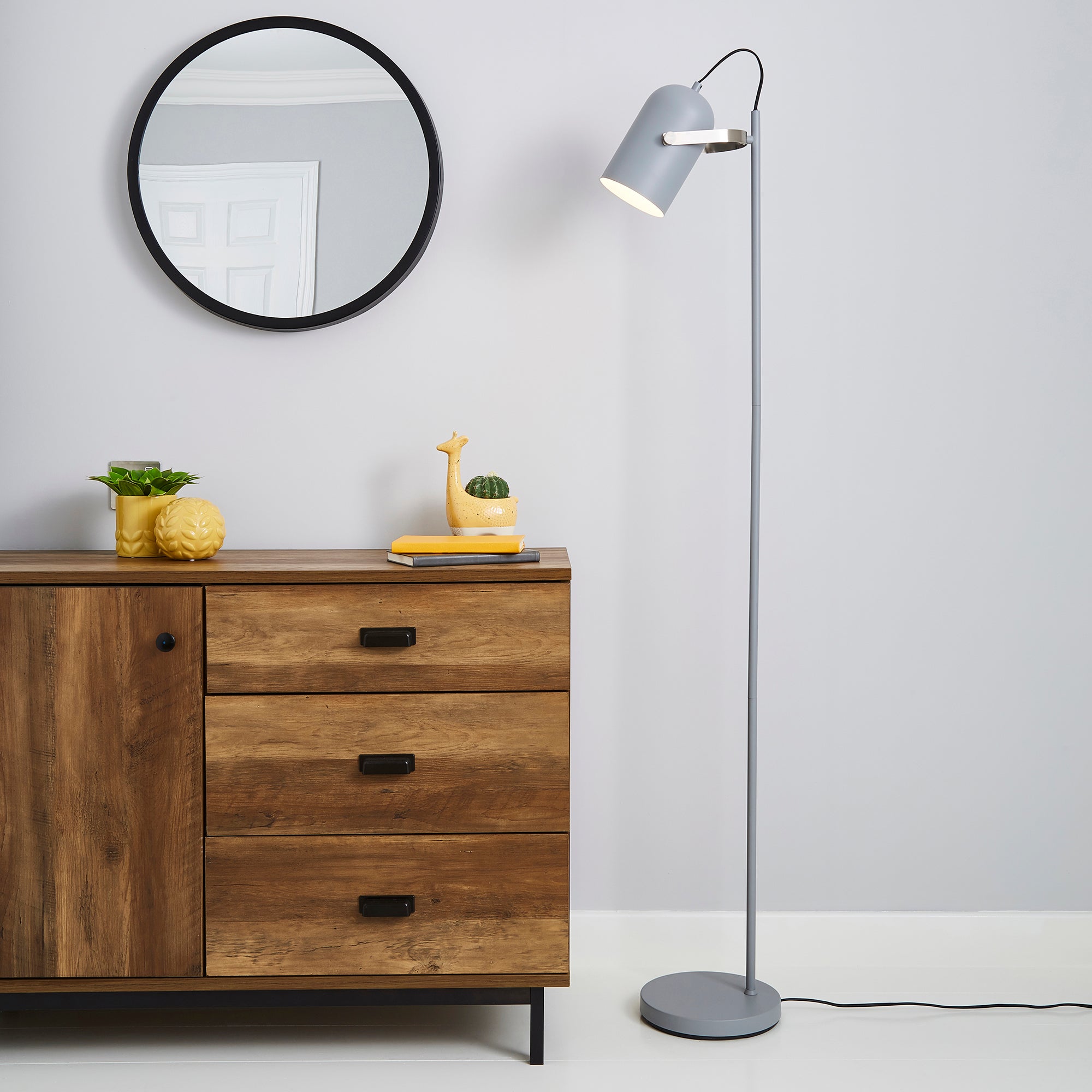 Cameron Camera Head Floor Lamp Grey