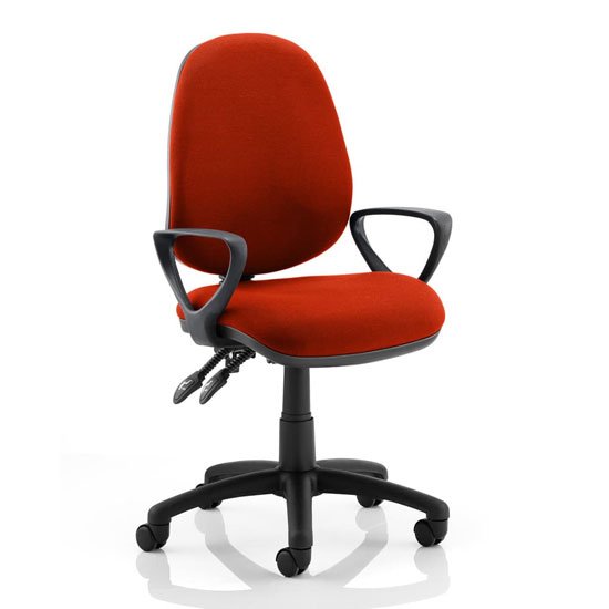Luna II Office Chair In Tabasco Red With Loop Arms