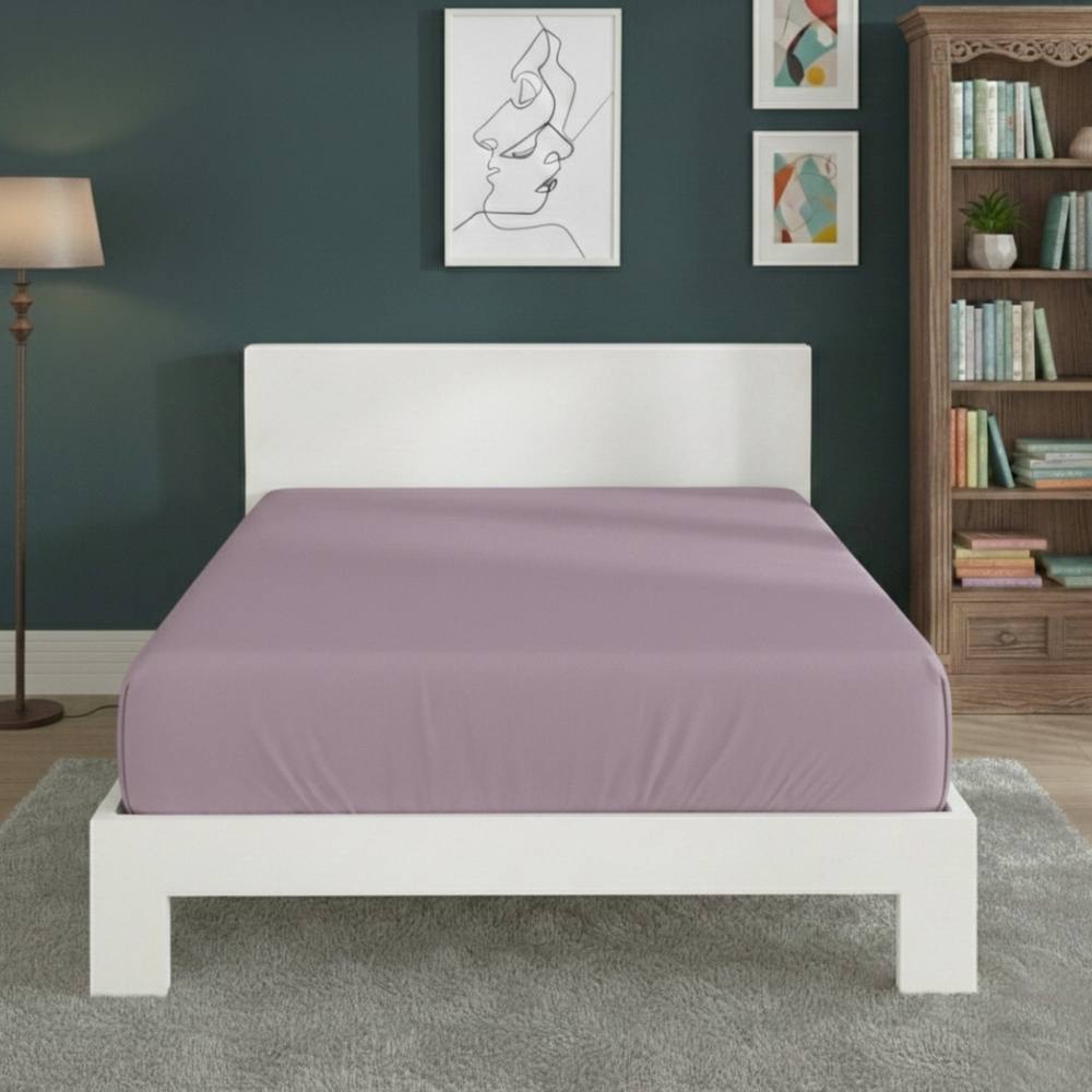 Snug City Polycotton Fitted Sheet Extra Deep 40cm Skirt Easy Care in Lilac
