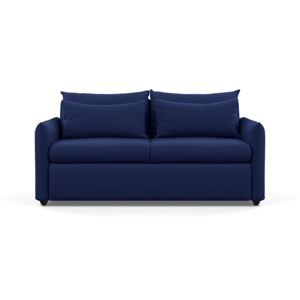 Heal's Pillow Sofa Bed Melton Wool New Navy Black Feet