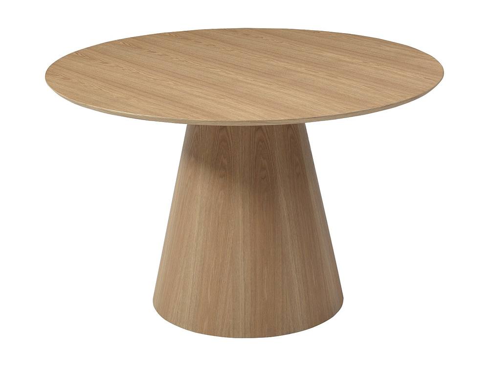 Vente-unique Round Dining Table for 4 People Oak Veneer - Light Natural - ANTALIZA in Light Oak