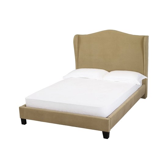 Chateaux Wing King Size Fabric Bed In Beige