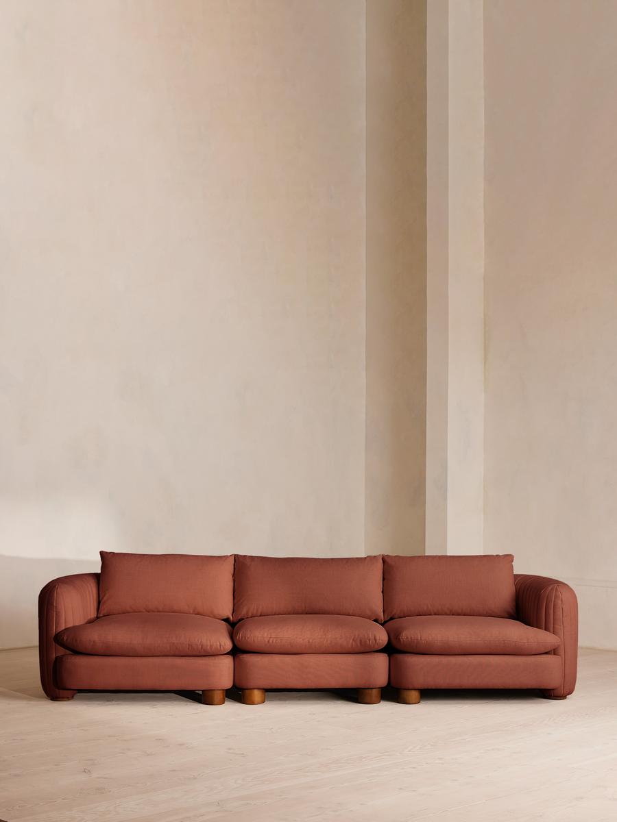 Vivienne Modular Sofa, Four Seater, Linen, Sienna