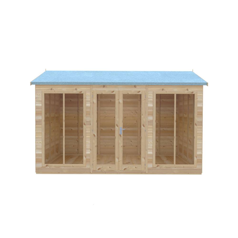 Shires Mayfield 12 x 8 Summerhouse - Wood - L239 x W357 x H2229 cm in Light Brown