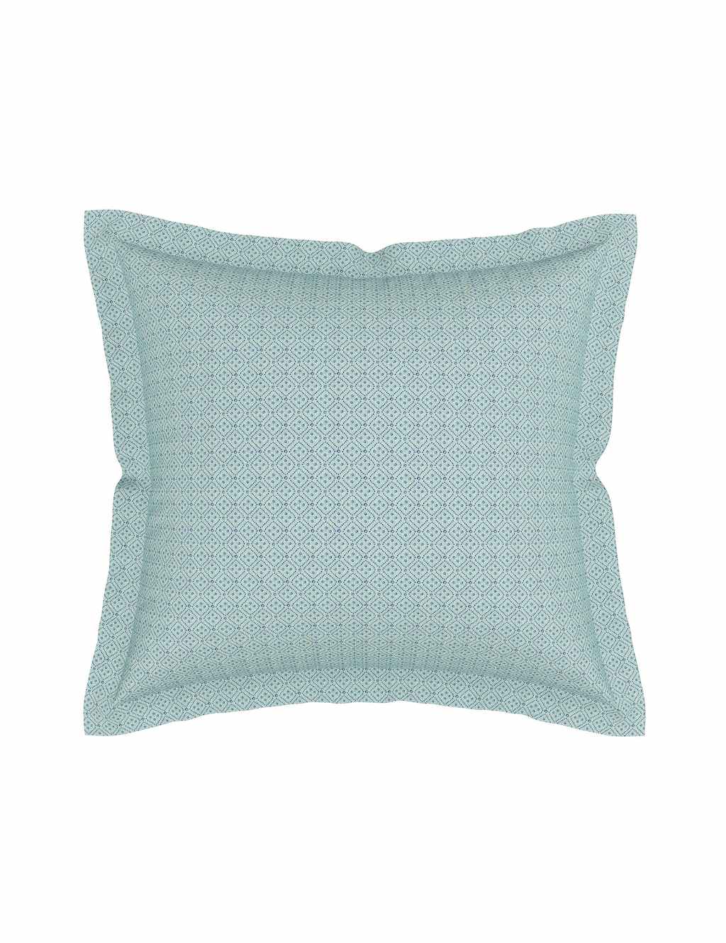V&A 2 Pack Pure Cotton Eastern Bloom Pillowcases Indigo