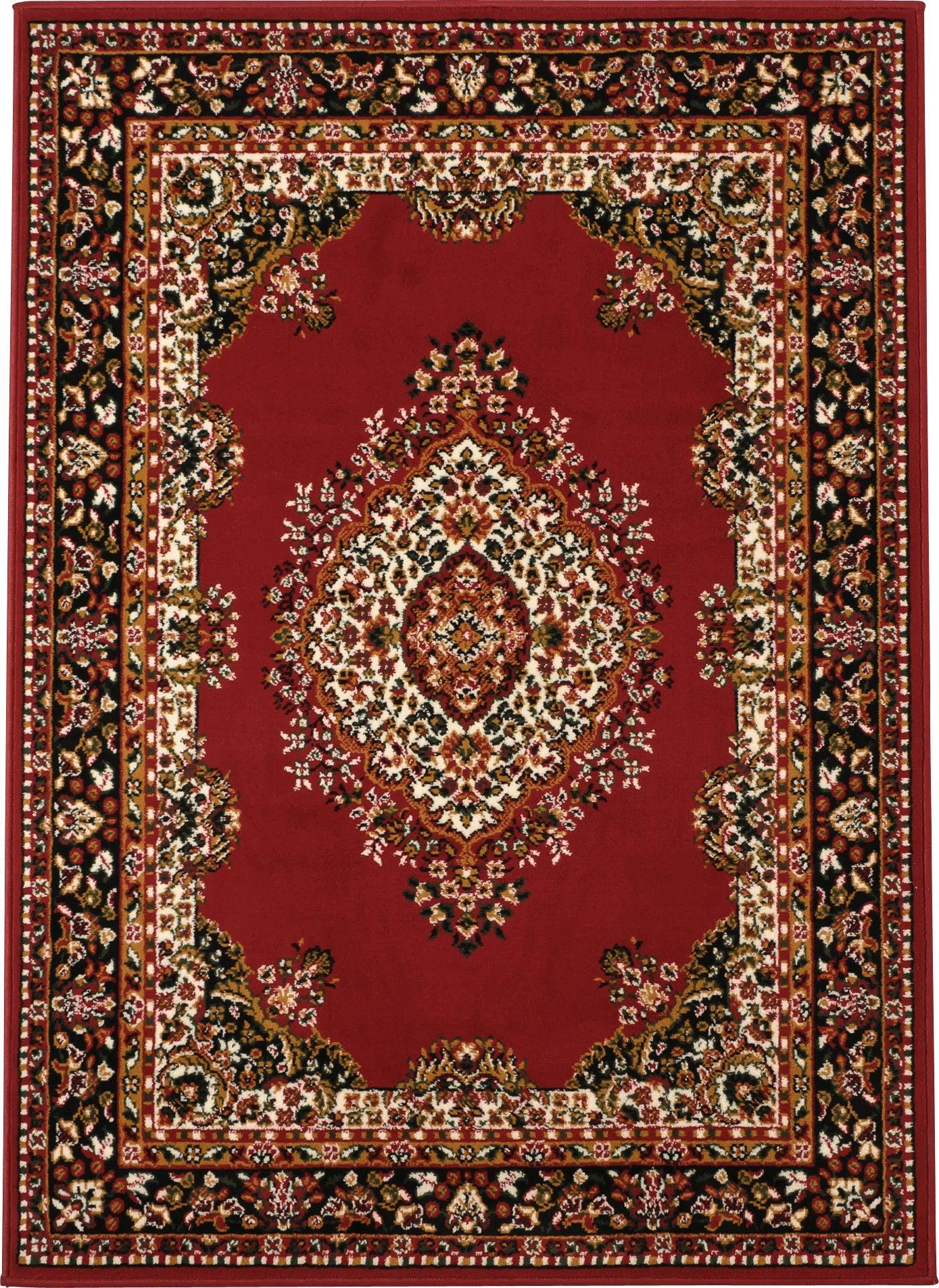 Homemaker Bukhura Traditional Cut Pile Rug - 120x160cm - Red