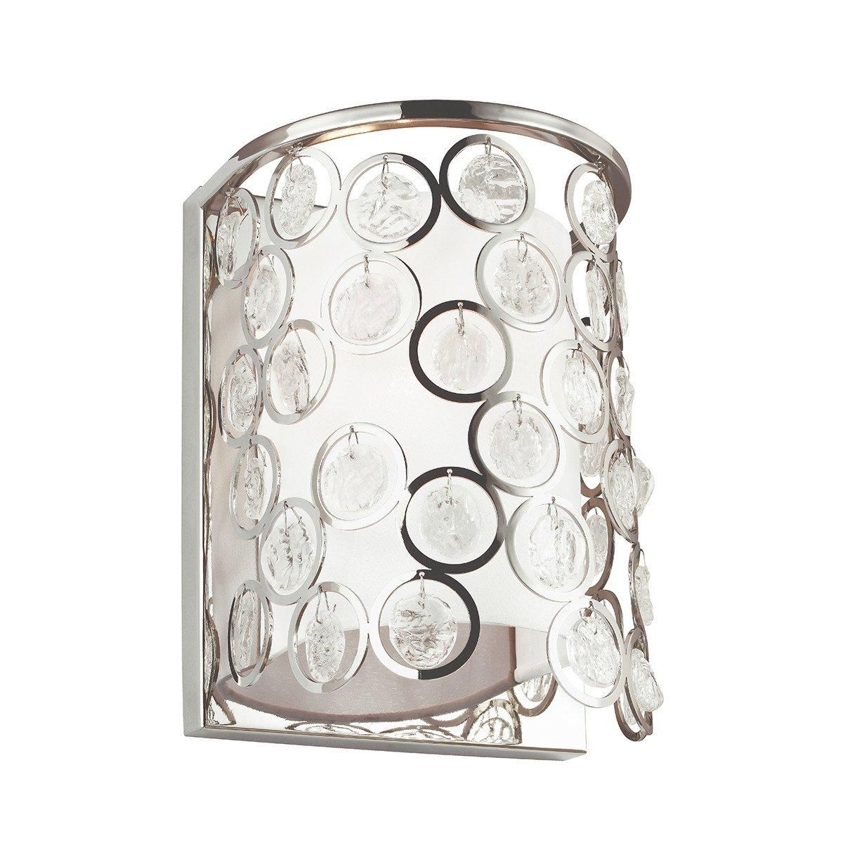 Netlighting Lexi 1 Light Indoor Wall Light Polished Nickel E27 in Grey