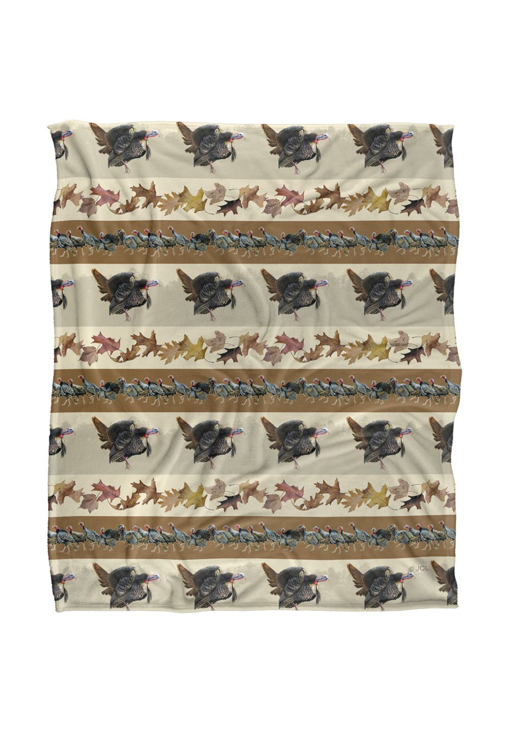 JQ Licensing Bs-Jp Turkey Autumn Leaf Pattern Silky Touch Super Soft Throw Blanket 152 X 127 cm in White
