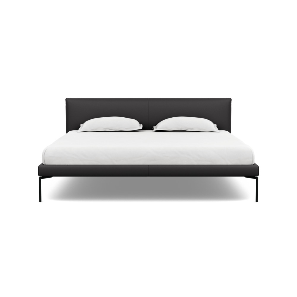 Heal's Matera Bedstead Super King Leather Grain Graphite 063