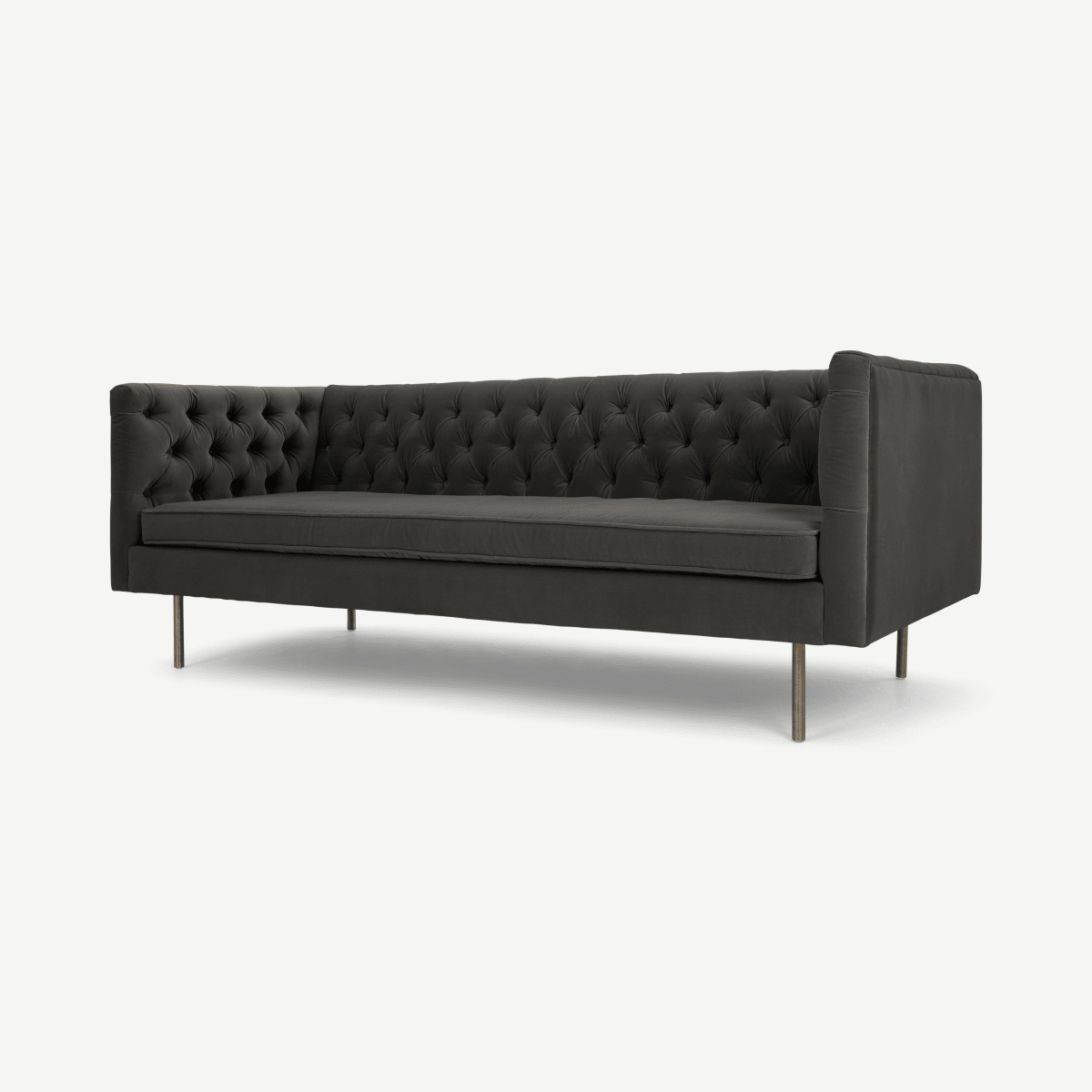 Julianne 3 Seater Sofa, Concrete Cotton Velvet