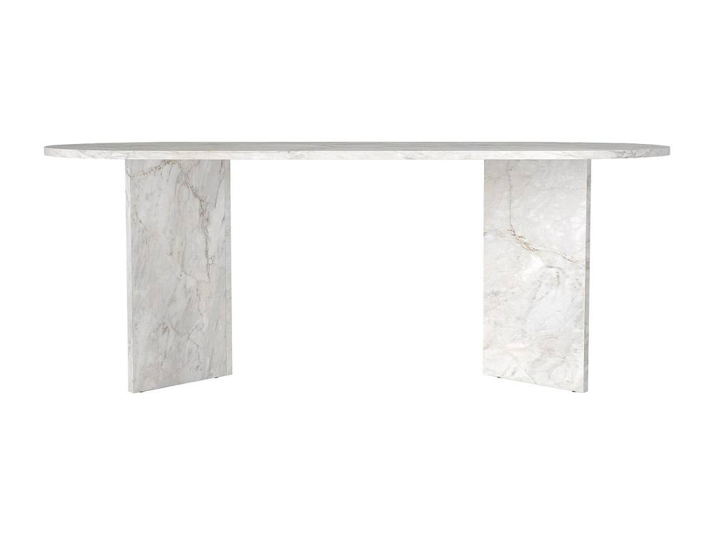 Vente-unique Dining Table for 8 People - White Marble Effect - TOPANIA